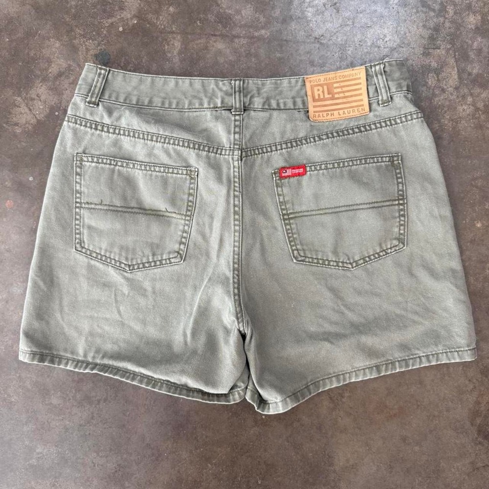 Polo Ralph Lauren Green Denim Shorts Womens 10 Vintage Polo Jeans Co High Rise